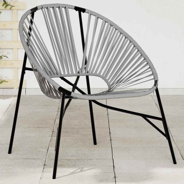 vidaXL Garden Egg Chair Black and Light Grey