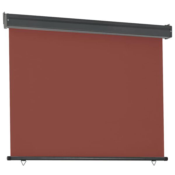 vidaXL Balcony Side Awning Brown Polyester, Aluminum, Steel 49.2 x 98.4 in