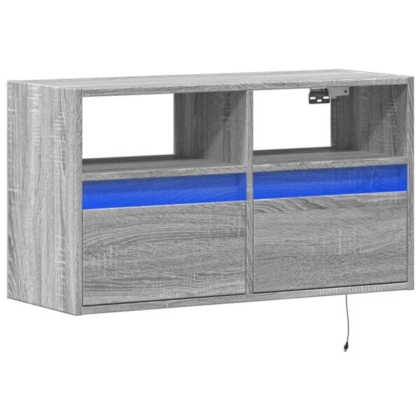 vidaXL TV Wall Cabinet Grey Sonoma Engineered Wood Compact