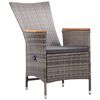 vidaXL Dining Set Grey Solid Acacia Wood, PE Rattan, Powder-coated Steel