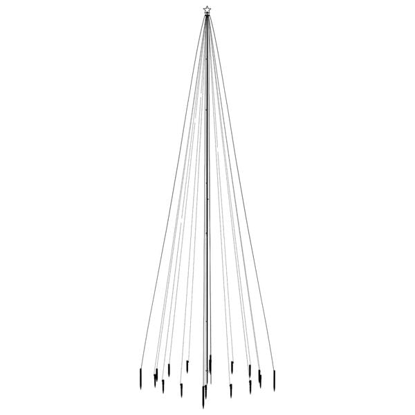 vidaXL Christmas Tree With Spike Blue Powder-coated steel, copper, PVC