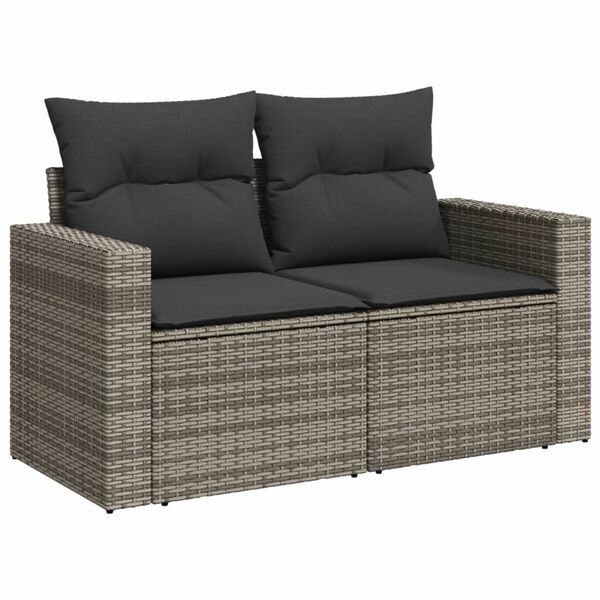 vidaXL Garden Sofa Set Grey