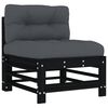 vidaXL Garden Lounge Set Black Solid pine wood with plywood accents Large