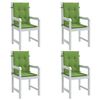 vidaXL Lowback Chair Cushion Set of 4 Melange Green 100% Polyester