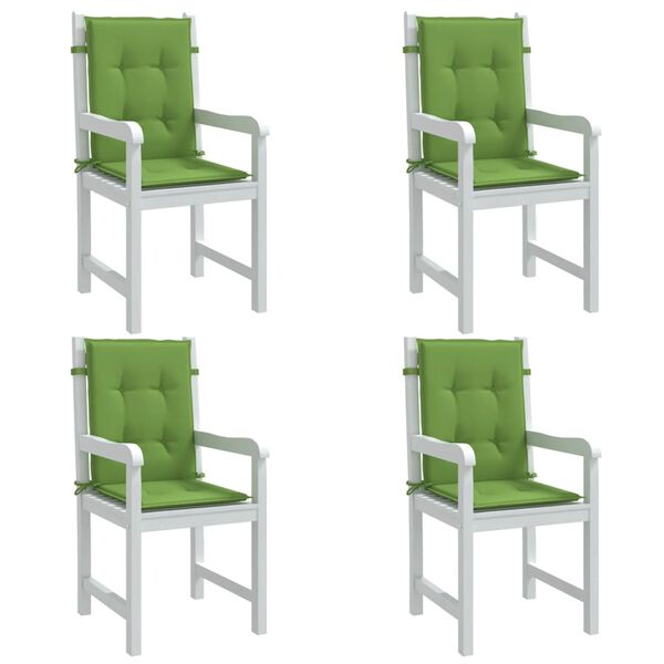 vidaXL Lowback Chair Cushion Set of 4 Melange Green 100% Polyester