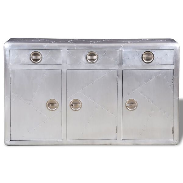 vidaXL Sideboard Silver Wooden frame with aluminum paneling
