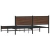 vidaXL Bed Frame Brown Oak Steel, Engineered Wood Super King Bed Frame