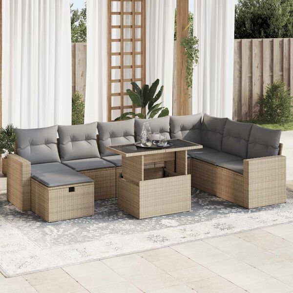 vidaXL Garden Sofa Set Beige