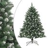 vidaXL Christmas Tree Green and white PVC, steel Medium Foldable