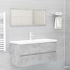 vidaXL Sink Cabinet Concrete Grey Engineered Wood 39.4 x 15.2 x 17.7 in