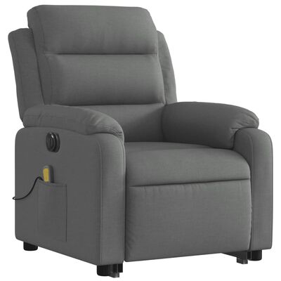 vidaXL Electric Stand up Massage Recliner Chair Dark Gray Fabric