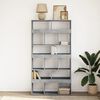 vidaXL Bookcase Concrete grey Engineered wood Medium Bookcase