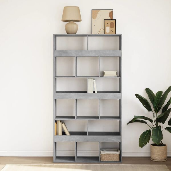 vidaXL Bookcase Concrete grey Engineered wood Medium Bookcase