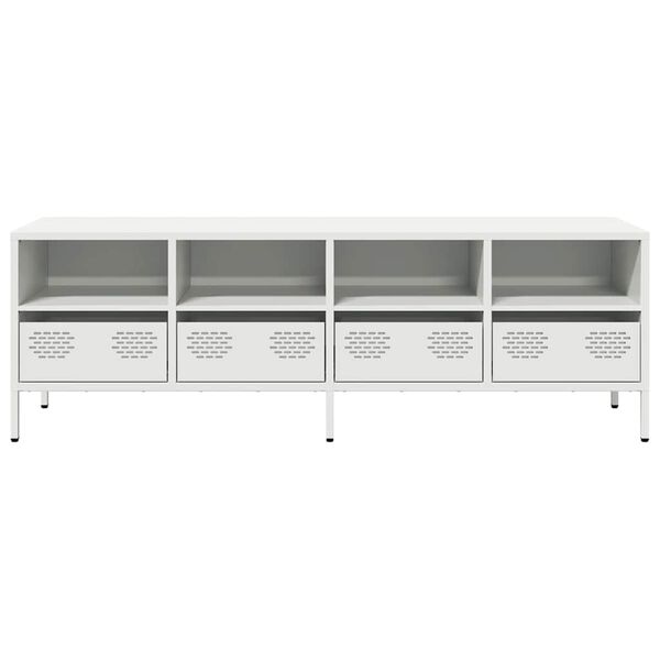 vidaXL TV Cabinet White Cold-rolled steel 53.1 x 15.4 x 17.1 in