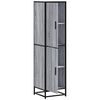 vidaXL Highboard Grey Sonoma Engineered Wood, Metal Slim Highboard