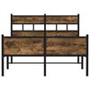 vidaXL Bed Frame Smoked oak Steel, engineered wood Full Bed Frame