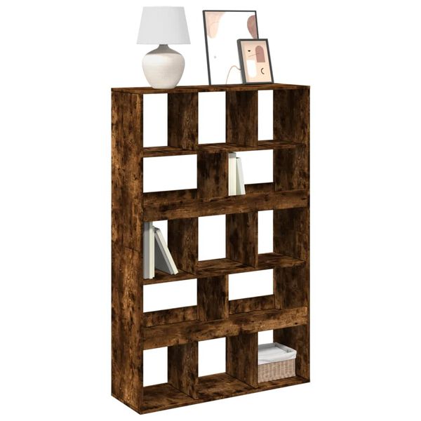 vidaXL Bookcase Smoked oak Engineered wood Medium Storage Cabinet