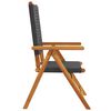 vidaXL Garden Chair Set of 4 Black Solid acacia wood Standard Foldable