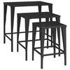 vidaXL Nesting Table Set of 3 Black PE rattan, powder-coated steel Large