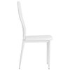 vidaXL Dining Chair Set of 6 White PVC, Wood, Steel Standard Ergonomic
