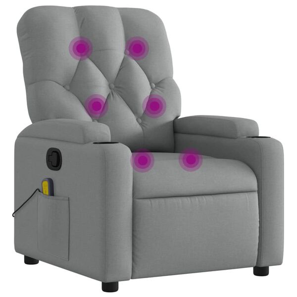 vidaXL Massage Recliner Chair Light Grey