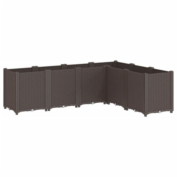 vidaXL Garden Planter Brown Polypropylene Large Modular Garden Planter