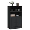 vidaXL Highboard Black Engineered wood Medium Highboard Rectangular