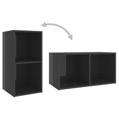 vidaXL TV Cabinets 4 pcs High Gloss Gray 28.3"x13.8"x14.4" Engineered Wood