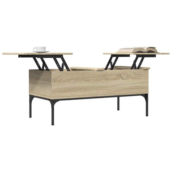 vidaXL Coffee Table Sonoma oak Engineered wood, metal
