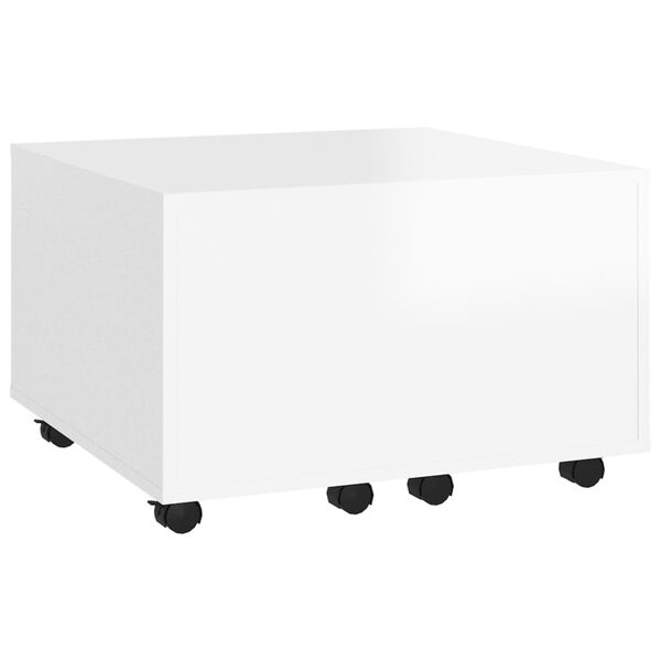 vidaXL Coffee Table High Gloss White Engineered Wood Medium Extendable