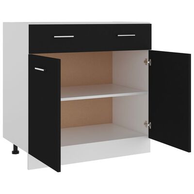 vidaXL Drawer Bottom Cabinet Black 31.5"x18.1"x32.1" Engineered Wood