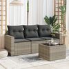 vidaXL Garden Sofa Set Light grey PE Rattan Garden Sofa Set Rectangular