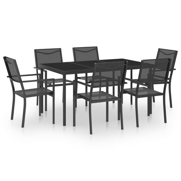 vidaXL Outdoor Dining Set Anthracite Powder-coated steel Medium Durable