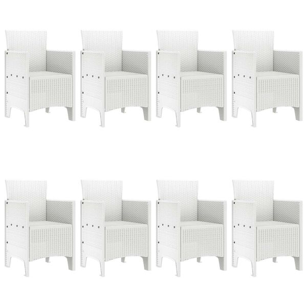 vidaXL Garden Dining Set 9 pcs White Polt rattan