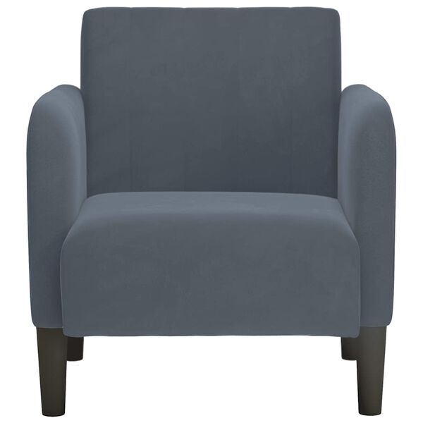 vidaXL Sofa Chair Dark Grey Velvet, Plywood Single Sofa Size Sofa Chair