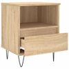 vidaXL Nightstand Sonoma oak Engineered wood, metal Compact Nightstand