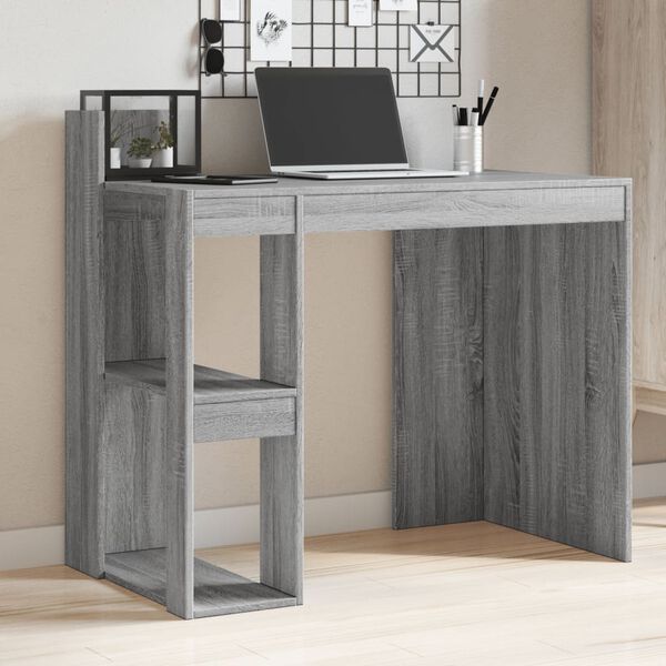 vidaXL Office Desk Grey sonoma Engineered wood Medium Office Desk