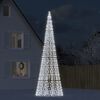 vidaXL LED Christmas Tree on Flagpole 1534 LEDs Cold White 196.9"