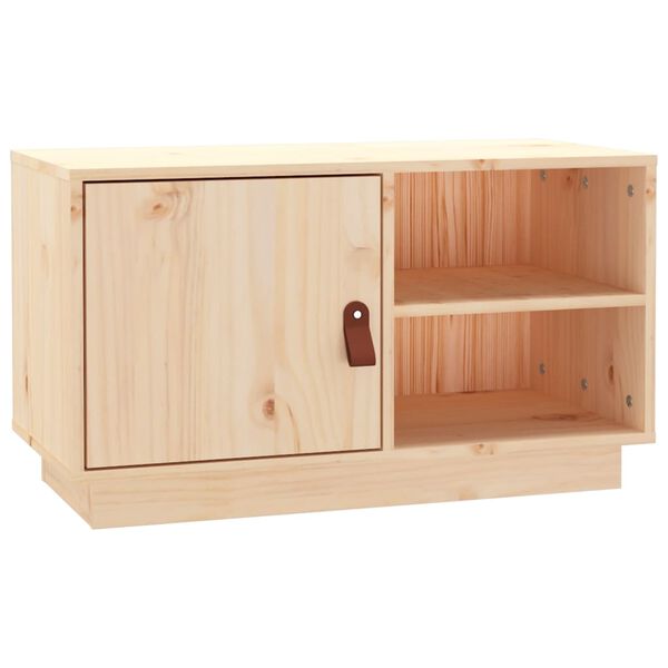 vidaXL TV Cabinet Natural Wood Solid Pine Wood Medium TV Cabinet