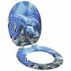 vidaXL WC Toilet Seats 2 pcs with Soft Close Lids MDF Dolphins Design (2x143930)