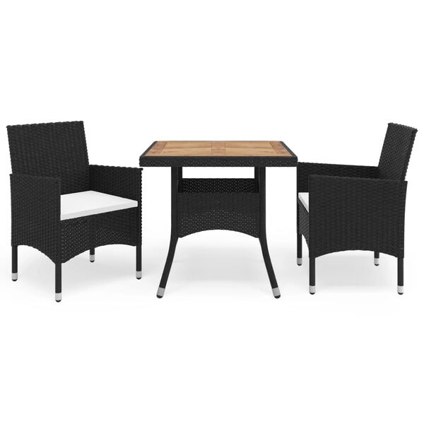 vidaXL Dining Set Black and Brown