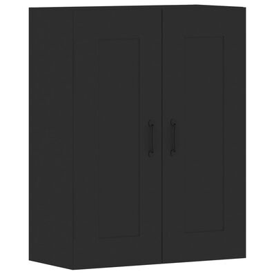 vidaXL Wall Mounted Cabinets 2 pcs Black Engineered Wood