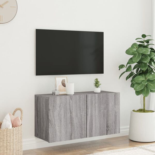 vidaXL TV Cabinet Grey Sonoma Engineered wood TV Cabinet Rectangular