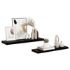 vidaXL Wall Shelf Set of 2 High gloss black Honeycomb MDF, metal