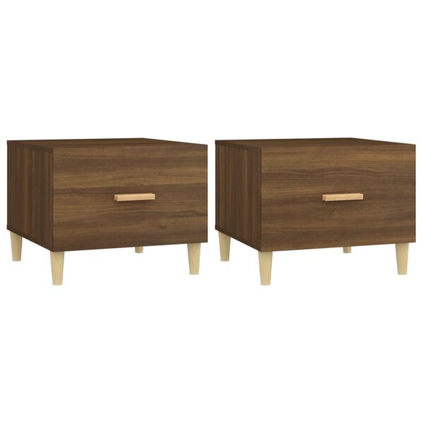 vidaXL Coffee Table Set of 2 Brown oak