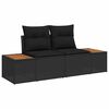 vidaXL Garden Sofa Set Height-Adjustable 7 pcs Black poly rattan