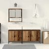 vidaXL Bathroom Furniture Set with Shelf 3 pcs Brown Engineered wood