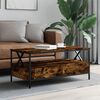 vidaXL Coffee Table Smoked Oak Engineered Wood, Metal Medium