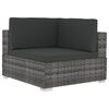vidaXL Sofa Set Gray + Anthracite PE Rattan + Powder-Coated Steel Frame