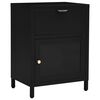 vidaXL Nightstand Black Steel Compact Bedside Table Rectangular